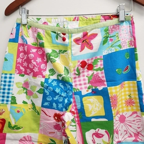 Bamboo Traders Capris Cropped Pants Flamingos Turtles Size 6 - Picture 3 of 7